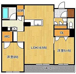 ベレオ青葉 2LDKの間取図画像