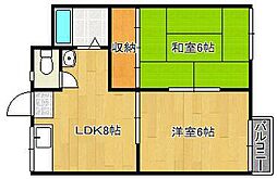 コーポいずみ 2LDKの間取図画像