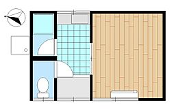 浜口館内アパート 1階1Kの間取り