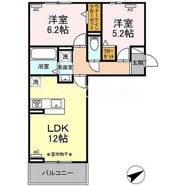 GRAND D-ROOM 浄水 S棟 ｜愛知県豊田市浄水町伊保原(賃貸アパート2LDK・2階・53.76㎡)の写真 その2