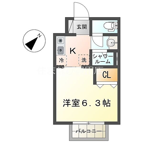 シャルムスズキ ｜愛知県みよし市黒笹町伊保道(賃貸アパート1K・1階・20.36㎡)の写真 その2