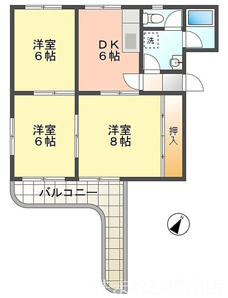 サンライズ須賀 ｜愛知県豊田市曙町2丁目(賃貸マンション3DK・4階・53.00㎡)の写真 その2