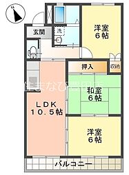 エステート前山 3階3LDKの間取り