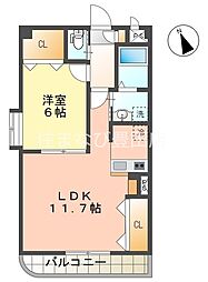 ビクトリア浄水 5階1LDKの間取り