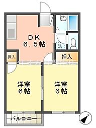 アネックスベル 2DKの間取図画像