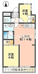 あいちビル 2LDKの間取図画像