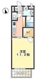 クオリア若宮町 1Kの間取図画像