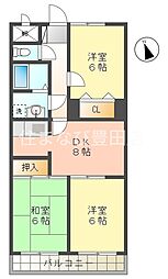 シャルマン光 3DKの間取図画像