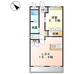 サンシャイン三好 1LDKの間取図画像