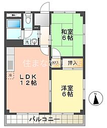 エスポア三好 2LDKの間取図画像