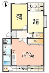 シティライフ 2LDKの間取図画像