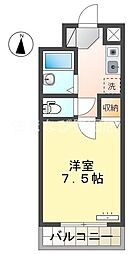 ラ・ガールKATOH 1Kの間取図画像