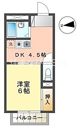 シャルマンパレス 1DKの間取図画像