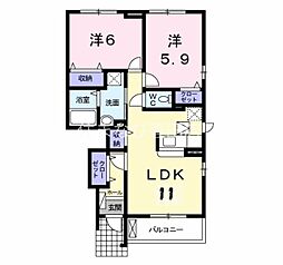 グレイスリリーB 2LDKの間取図画像
