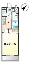 グランディール 1Kの間取図画像