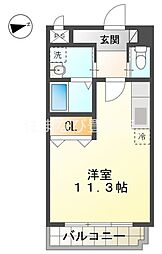 ヒルズ本多 ワンルームの間取図画像