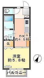 グッディ山之手 1DKの間取図画像