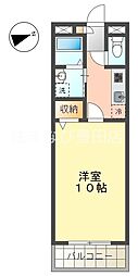 アンプルールフェールM's1 1Kの間取図画像