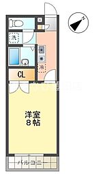 プレジールViolette 1Kの間取図画像