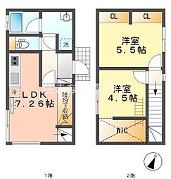 メゾンドスリー東郷春木 2DKの間取図画像