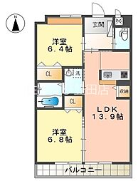 M・不動 2LDKの間取図画像