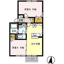 ソレアード三好 2DKの間取図画像