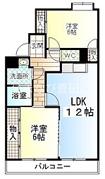 ウエストクリーク 2LDKの間取図画像