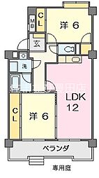 ウエストクリーク 2LDKの間取図画像