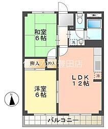 エスポア三好 2LDKの間取図画像