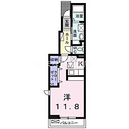 フェリモス 1Kの間取図画像