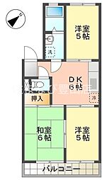 キャッスル大林 3DKの間取図画像