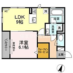 グランテラス土橋 1LDKの間取図画像