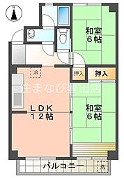 杉浦ハイツ 2LDKの間取図画像