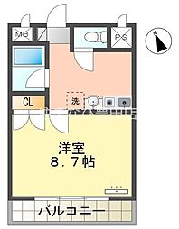 すまいる美里 1Kの間取図画像