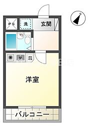 アークファースト ワンルームの間取図画像