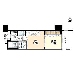 ユニハイムMUSE大手前 1DKの間取図画像