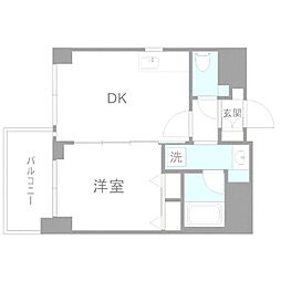 エステムコート難波6エント 1DKの間取図画像