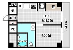 ライオンズマンション白金第3 1DKの間取図画像