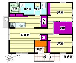 稲生こがね園（モデルハウス） 2SLDKの間取り