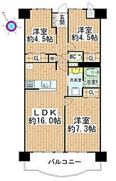 三井大曾根ハイツ 3LDKの間取図画像