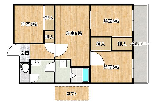 兵庫県神戸市東灘区本庄町1丁目(賃貸マンション3LDK・5階・65.92㎡)の写真 その2