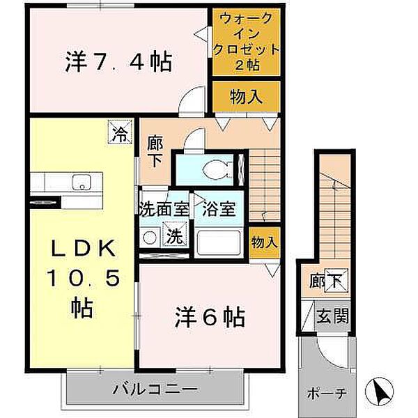 兵庫県姫路市飾東町佐良和(賃貸アパート2LDK・2階・61.70㎡)の写真 その2