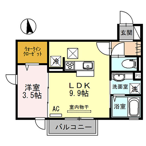 兵庫県姫路市広畑区正門通2丁目(賃貸アパート1LDK・2階・34.76㎡)の写真 その2