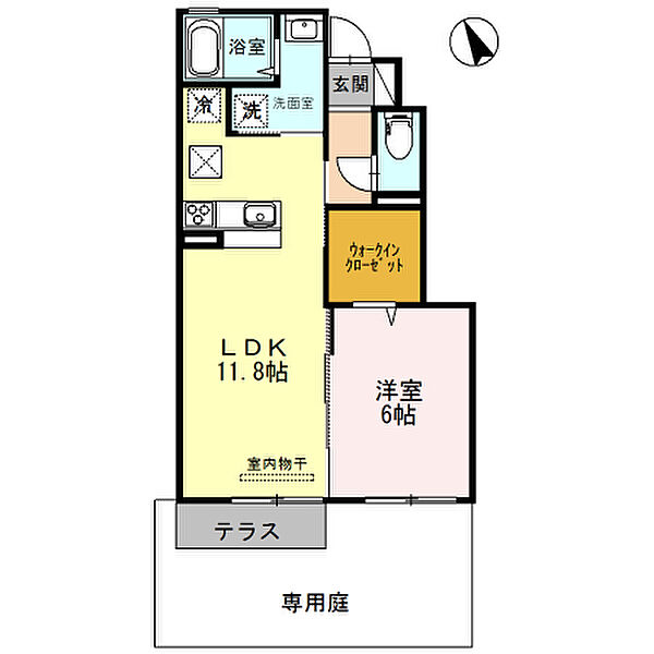 兵庫県姫路市飾磨区今在家2丁目(賃貸アパート1LDK・1階・43.23㎡)の写真 その2