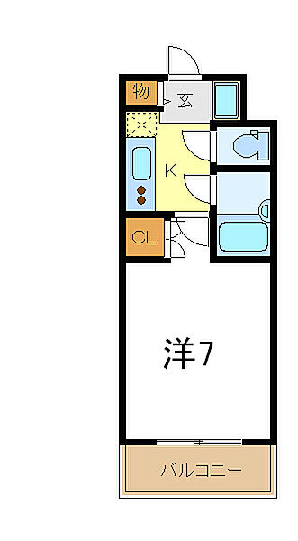 兵庫県加古川市平岡町新在家2丁目(賃貸マンション1K・7階・20.47㎡)の写真 その2