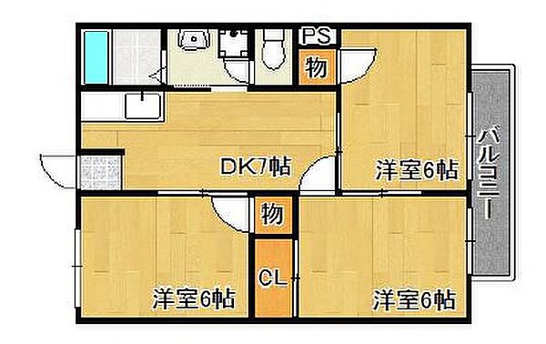 兵庫県加東市上滝野(賃貸アパート3DK・2階・52.17㎡)の写真 その2