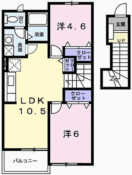 兵庫県姫路市大津区平松(賃貸アパート2LDK・2階・51.67㎡)の写真 その2