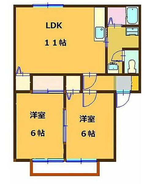 兵庫県三木市大村(賃貸アパート2LDK・2階・52.84㎡)の写真 その2