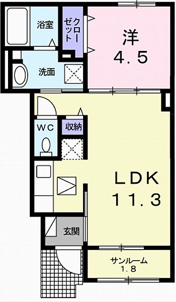 兵庫県たつの市龍野町宮脇(賃貸アパート1LDK・1階・40.03㎡)の写真 その2