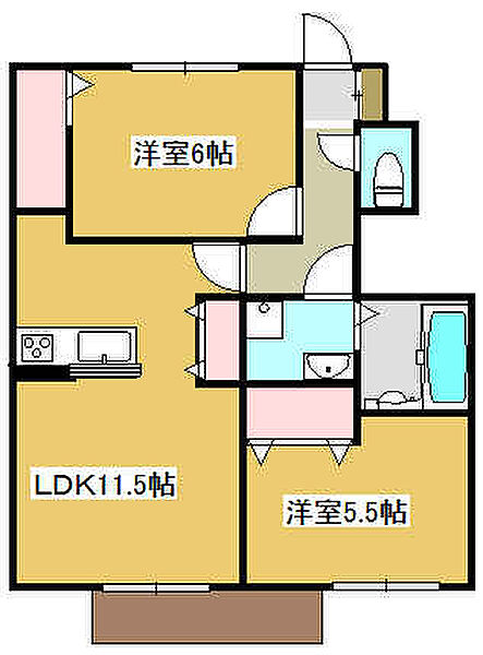 兵庫県小野市王子町(賃貸アパート2LDK・1階・55.71㎡)の写真 その2